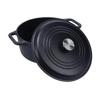 Victoria Cocotte Fonte Assaisonnée 27cm/ 5,7L, Dutch Oven, Cast Iron Four Hollandais Sasoned sans Toxicité sans PTFE, Convient pour Barbecue, Four, Induction, Gaz