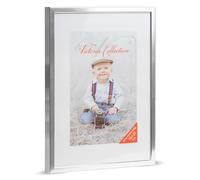 Victoria Collection Cadre photo moderne en aluminium - 15 x 21 cm - Cadre photo parfait pour la maison et le bureau - Cadre photo mural argenté pour photos portrait et paysage
