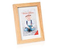 Victoria Collection Solid Oak Photo Frame - Classic Wooden Picture Frame for 4x6 (10x15 cm) Photos | Free Standing Photoframe Suitable for Desk & Wall | Portrait & Landscape