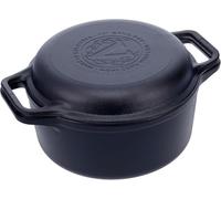 Victoria Combo Cocotte et Poêle Fonte Assaisonnée 27cm/ 5,7L, 2 Piece Set Dutch Oven, Cast Iron Four Hollandais Sasoned sans Toxicité sans PTFE, Convient pour Barbecue, Four, Induction