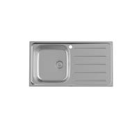 Victoria évier en acier inoxydable avec 1 bac et égouttoir à droite 900 x 490 mm - ROCA A873901A01