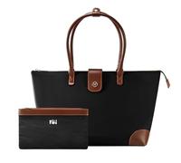 VICTORIA HYDE Grand sac cabas en nylon pour femme, pour l'école, le travail, le bureau, les voyages, le shopping, la vie quotidienne, Noir , 46 × 27 × 17 cm, altezza manico 25 cm