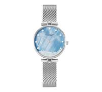 Victoria Hyde Montre à affichage analogique 'Pearl' bleu fumé / argent / blanc perle, Taille One Size