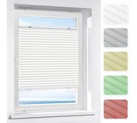 Victoria M. Indiva Lite Store plissé sans perçage, Store à Plis de Haute qualité avec Support à Pince pour fenêtres, Portes et Volets Store à Pince, 40 x 100 cm, Blanc
