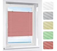Victoria M. Indiva Lite Store plissé sans perçage, Store à Plis de Haute qualité avec Support à Pince pour fenêtres, Portes et Volets Store à Pince, 40 x 100 cm, Rouge
