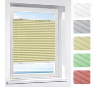 Victoria M. Indiva Lite Store plissé sans perçage, Store à Plis de Haute qualité avec Support à Pince pour fenêtres, Portes et Volets Store à Pince, 50 x 150 cm, crème