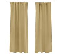 Victoria M. Rideau occultant Aurora, Opaque et Thermique, avec Galon froncé, pour tringles et Rails, 140 x 245 cm, crème, Lot de 2