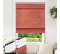 Victoria M. Store enrouleur à fixation sans perçage en bambou - Protection solaire et protection contre les regards indiscrets - Volet roulant latéral pour fenêtres et portes - 90 x 130 cm - Cerise