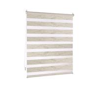 Victoria M. Store Enrouleur Double 100 x 230cm Structure en Lin, Translucide & Occultant Jour Nuit Montage par Serrage sans Percer pour Fenêtre Et Porte avec Chaînette