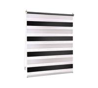 Victoria M. Store Enrouleur Double 45 x 150 cm Noir - Blanc, Translucide & Occultant Jour Nuit Montage par Serrage sans Percer pour Fenêtre Et Porte avec Chaînette