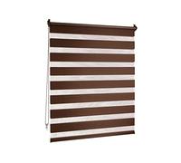 Victoria M. Store Enrouleur Double 75 x 150 cm Marron foncé, Translucide & Occultant Jour Nuit Montage par Serrage sans Percer pour Fenêtre Et Porte avec Chaînette