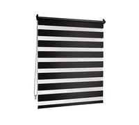 Victoria M. Store Enrouleur Double 75 x 150 cm Noir, Translucide & Occultant Jour Nuit Montage par Serrage sans Percer pour Fenêtre Et Porte avec Chaînette