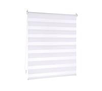 Victoria M. Store Enrouleur Double 85 x 230 cm Blanc, Translucide & Occultant Jour Nuit Montage par Serrage sans Percer pour Fenêtre Et Porte avec Chaînette