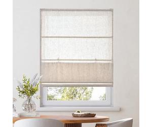 Victoria M. Store Romain Store Bateau Ivora pour fenêtres et Portes, avec Cordon de Serrage, Rails Stables en Aluminium, Facile d'entretien, 160 x 175 cm, Ivoire chiné