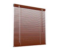 Victoria M. Store vénitien en Aluminium 25 mm pour fenêtres et Portes, sans pré-perçage, Clips de Serrage Inclus, 120 x 220 cm, Bois Sombre