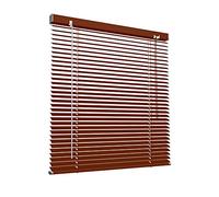 Victoria M. Store vénitien en Aluminium 25 mm pour fenêtres et Portes, sans pré-perçage, Clips de Serrage Inclus, 120 x 130 cm, Bois Sombre