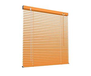 Victoria M. Store vénitien en Aluminium 25 mm pour fenêtres et Portes, sans pré-perçage, Clips de Serrage Inclus, 110 x 130 cm, Bois Clair