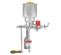Victoria Moulin à Grains Manuel, Moulin à Main en Fonte pour Moudre le café, le Maïs, l'avoine, les Graines, Broyage Réglable, Trémie Haute, Grain Grinder avec Pince de Table