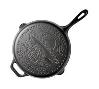 VICTORIA Poêle en Fonte Émaillée, 30cm Day of the Dead La Calaca, pour Barbecue, Four, Plaque Induction, Gaz, Cast Iron Skillet Cured sans Toxicité, sans PFOA