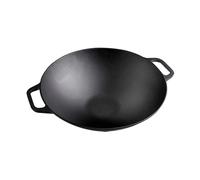 VICTORIA Wok en Fonte Émaillée Induction 35,5cm, Convient pour le Feu, le Barbecue, le Four, la Plaque Vitrocéramique, le Gaz, Cast Iron Skillet sans Toxicité, sans PTFE ni PFOA