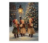 Victorian little girls singing Christmas carols I Poster de TAlex 100 x 130 cm Tableaux Décoration murale