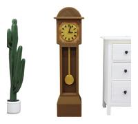 Victorian Miniature Doll House Clock, 1:12 Scale Standing Clocks, 0.94x0.59x3.46 inches Small Decorative Clock with Classic Design, Accessory for Kids, Teens, and Adults, Home and Office Dec