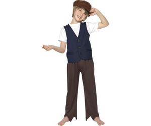 Victorian Poor Peasant Boy, Male Large Age 10-12 Blanc