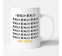 Victorian Print Mug humoristique avec inscription « I Really Really Like Cheese »