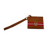 Victoria's Secret Petit porte-clés portefeuille fin avec poches pour homme et femme, avec fermeture éclair, porte-cartes d'identité, rose, caramel, 4.25" W x 3" H x 0.5" D, Porte-cartes