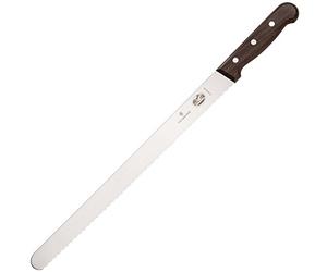 Victorinox 5.4230.36 Couteau à Jambon avec Manche, Acier Inoxydable, Brun, 30 x 5 x 5 cm
