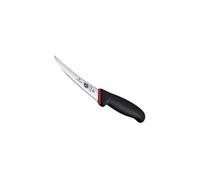 Victorinox 5.6613.12d Couteau Désosser, Lame Étroite Flexible Inox 12 Cm, Dos Renversé, Man Bi-Mat. Axe Polypro. Rouge Grip Noir