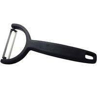 Victorinox Éplucheur Ypso, Éplucheur pour Légumes, Fruits, Lame Dentelée, Double Tranchant, Extra Aiguisé, Swiss Made, Noir