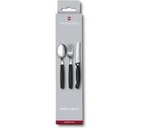 Victorinox Classic Jeu de Couverts, 3 Pièces, Couteau, Fourchette, Cuillère, Noir, Acier Inoxydable
