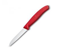 Victorinox 6.7431 Couteau d’Office Tranchant denté, Acier Inoxydable, Rouge, 30 x 5 x 5 cm