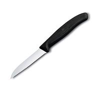 Victorinox 6.7433 Couteau d’Office Tranchant denté, Acier Inoxydable, Noir, 30 x 5 x 5 cm