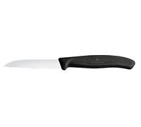 Victorinox 6.7433 Couteau d’Office Tranchant denté, Acier Inoxydable, Noir, 30 x 5 x 5 cm