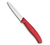 Victorinox 6.7631 Couteau d’Office avec Lame Pointue/Tranchant denté, Acier Inoxydable, Rouge, 30 x 5 x 5 cm