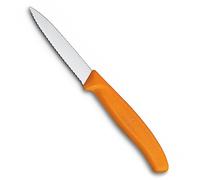 Victorinox 6.7636.L119 Couteau d’Office avec Lame Pointue/Tranchant denté, Acier Inoxydable, Orange, 30 x 5 x 5 cm