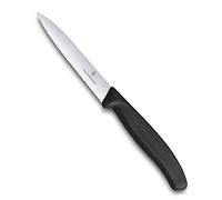 Victorinox 6.7733 Couteau d’office avec lame pointue/tranchant denté, Acier Inoxydable, Noir, 30 x 5 x 5 cm
