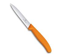 Victorinox 6.7736.L9 Couteau d’Office avec Lame Pointue/Tranchant denté, Acier Inoxydable, Orange, 30 x 5 x 5 cm
