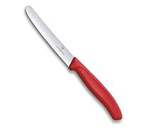 Victorinox 6.7831 Couteau à tomates et de table tranchant denté, Acier Inoxydable, Rouge, 30 x 5 x 5 cm