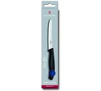 Victorinox Swiss Classic, Couteau à petit déjeuner, Couteau à pain, Lame tranchante, dentelée, 11 cm, Manche plastique, Acier inoxydable, Set 6 Pièces, Bleu