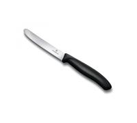 Victorinox 6.7833.6 Boîte De 6 Couteaux De Table/Tomates, Lame Crantée 11 Cm Inox, Bout Rond, Manche Polypropylène Noir.