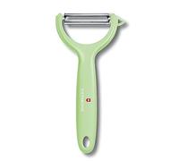 Victorinox 7.6079.42 Swiss Classic Éplucheur de légumes pour tomates, kiwi, lame pendule, coupe dentée, double tranchant, vert clair, acier inoxydable
