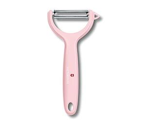 Victorinox, 7.6079.52, Kitchen Utensils, Tomaten- und Kiwischäler, Extra scharfe Klinge, mit Zackenschliff, zweischneidig, robuster Kunststoff-Griff, Rosa, Made in Switzerland, Spülmaschinengeeignet