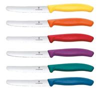 Victorinox, Set 6 couteaux Swiss Classic, lame dentelée 11 cm, acier inoxydable, multicolore