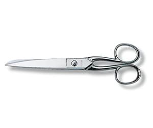 Victorinox Ciseaux de Ménage Professionnels France, 18 cm, Gris | Ciseaux à lames forgées en acier inoxydable pour la cuisine et l'école, branches plaquées nickel, 179 mm