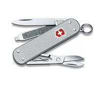 Victorinox Classic Alox, Mini Couteau de Poche Suisse, Léger, Multitool, 5 Fonctions, Ciseaux, Lime à Ongles, Argent