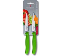 Victorinox Classic Couteau utilitaire lisse/courbé 10cm 2pcs - vert