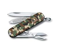 Victorinox Classic Sd Petit Couteau de Poche Suisse, Léger, Multitool, 7 Fonctions, Ciseaux, Lime à Ongles, Camouflage